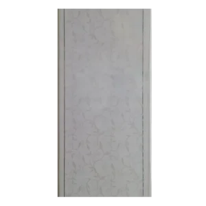 Light gray vertical panel with a subtle floral pattern and thin borders on either side. Perfect for modern decor. Its Called light grey PVC Ceiling Panel