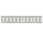 A translucent, iridescent ribbon featuring subtle pearl-like patterns along its length, edged with delicate white lace. Its Polystyrene T-Series Cornice White and Sliver 100mmx2m