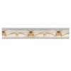 Decorative ceiling frieze featuring elegant golden floral motifs on a white background, with wavy lines and intricate detailing. Its Polystyrene T-Series Cornice White and gold 100mmx2m