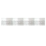 Decorative border design featuring intertwined patterns in muted tones on a light background. Its called Polystyrene T-Series Cornice White and Sliver 100mmx2m