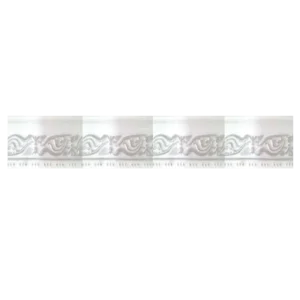 Decorative border design featuring intertwined patterns in muted tones on a light background. Its called Polystyrene T-Series Cornice White and Sliver 100mmx2m