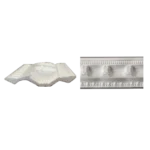 Two white decorative architectural elements: an octagonal cornice and a horizontal frieze with ornate detailing and small pedestals. Its EPS Pattern Cornice Roman