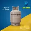 A 9kg gas and cylinder on a blue and yellow background, labeled for use in gas combo applications.