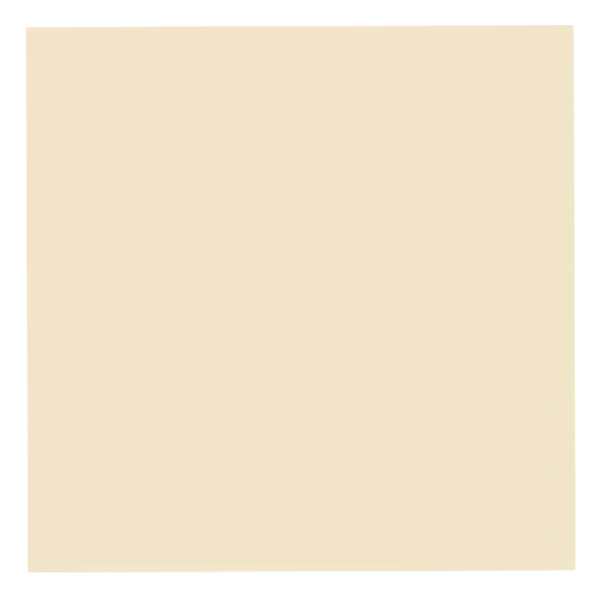 A plain beige square with a black border on the upper right corner. Ivory Porcelain Tiles - Glossy Polished - 600X600mm