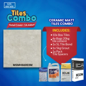 Ceramic Matt Floor Tile Combo 600x600mm Non-slip MSMH66003M | A-Grade