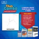 Carrara White Floor Tiles Combo – Glossy Polished – Porcelain – 600x600mm – A-Grade