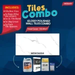 Carrara White Wall Tiles Combo – Glossy Polished – Ceramic – 300x600mm – A-Grade