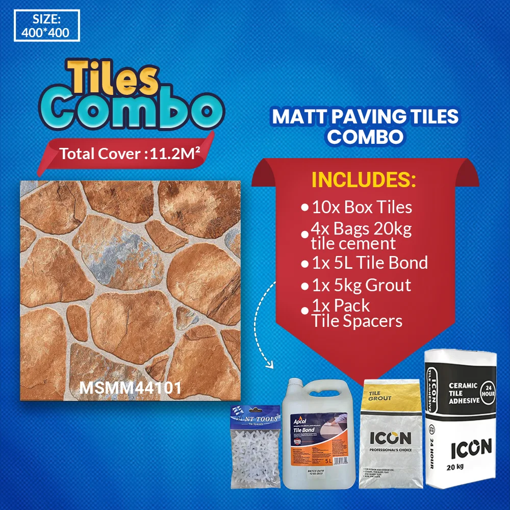Matt Ceramic Floor Tile Combo 400x400mm | A-Grade
