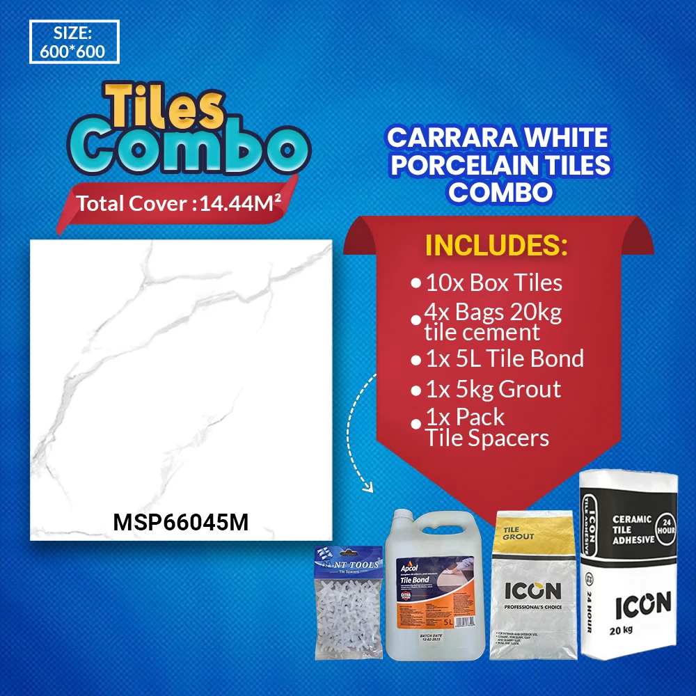 Carrara White Floor Tiles