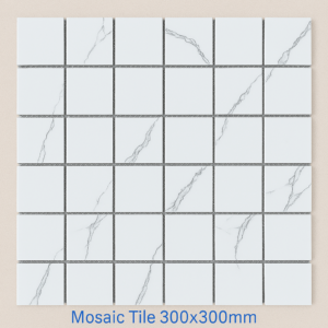 White Mosaic tiles - Grey marble