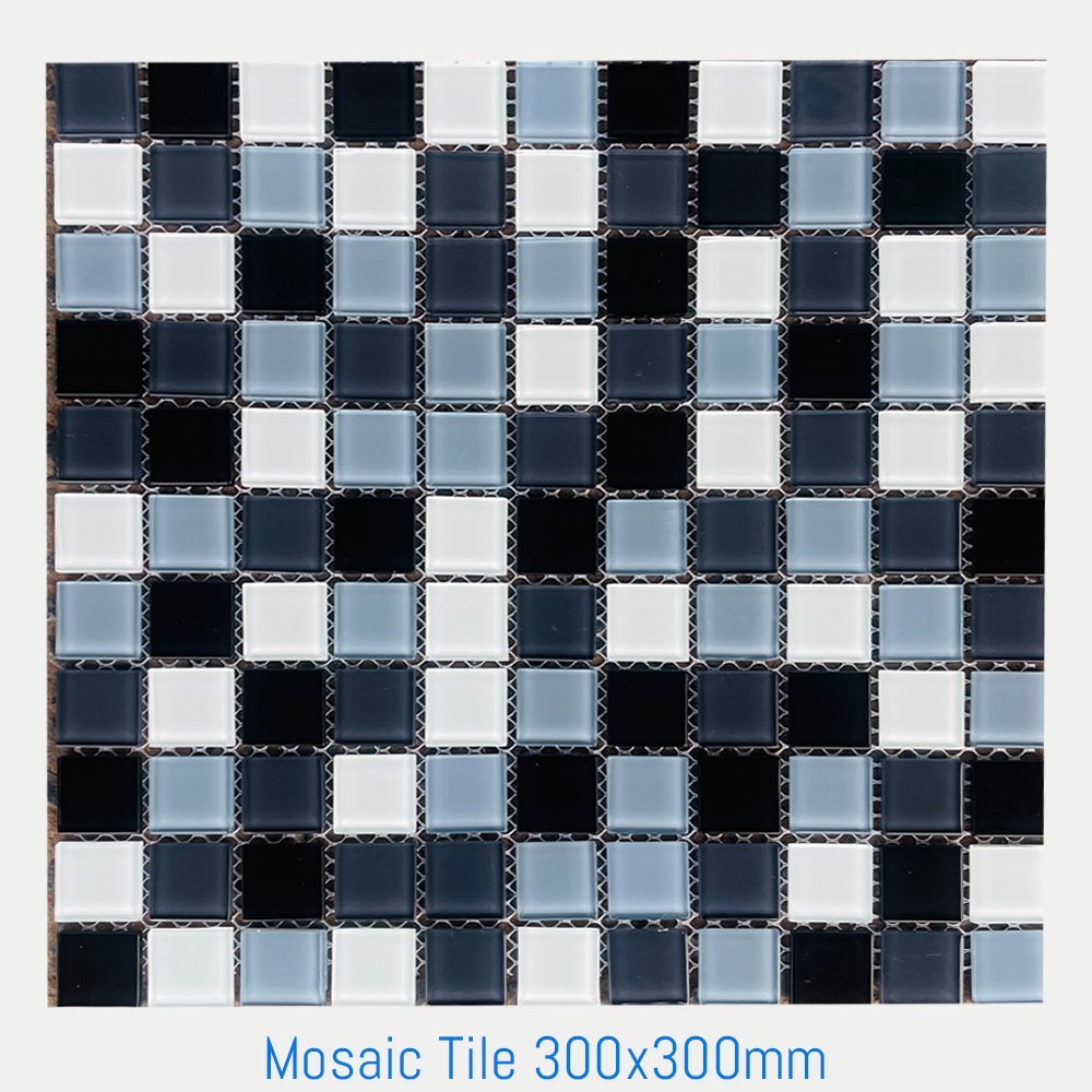 Mosaic tiles - Ash and Black Marble