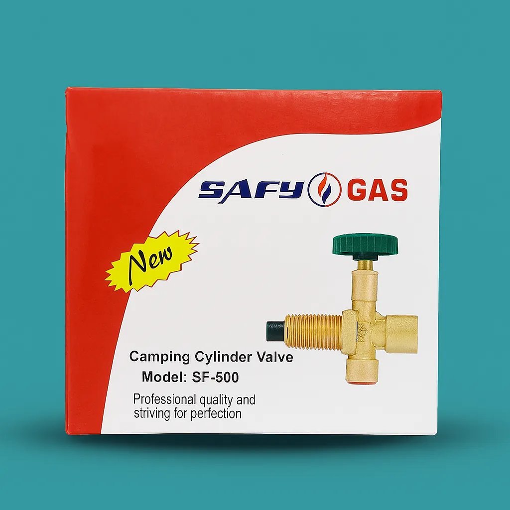 Safy Gas Camping Cylinder Valve - 2580KPA For 3kg to 7kg LPG Cylinders.