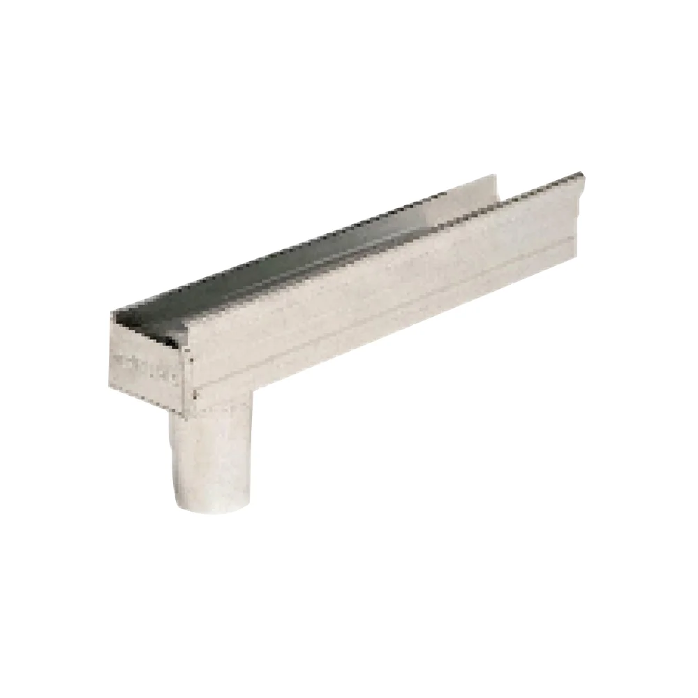 Gutter Ezf Fitting + Outlet & Stop End Left Hand Round 100x75mm Galvanized