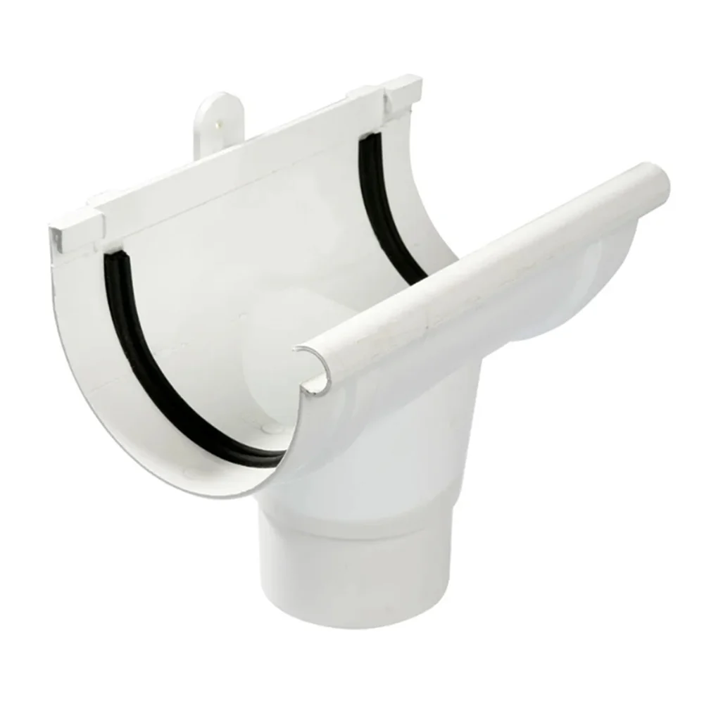 Gutter Half Round Outlet White Pvc
